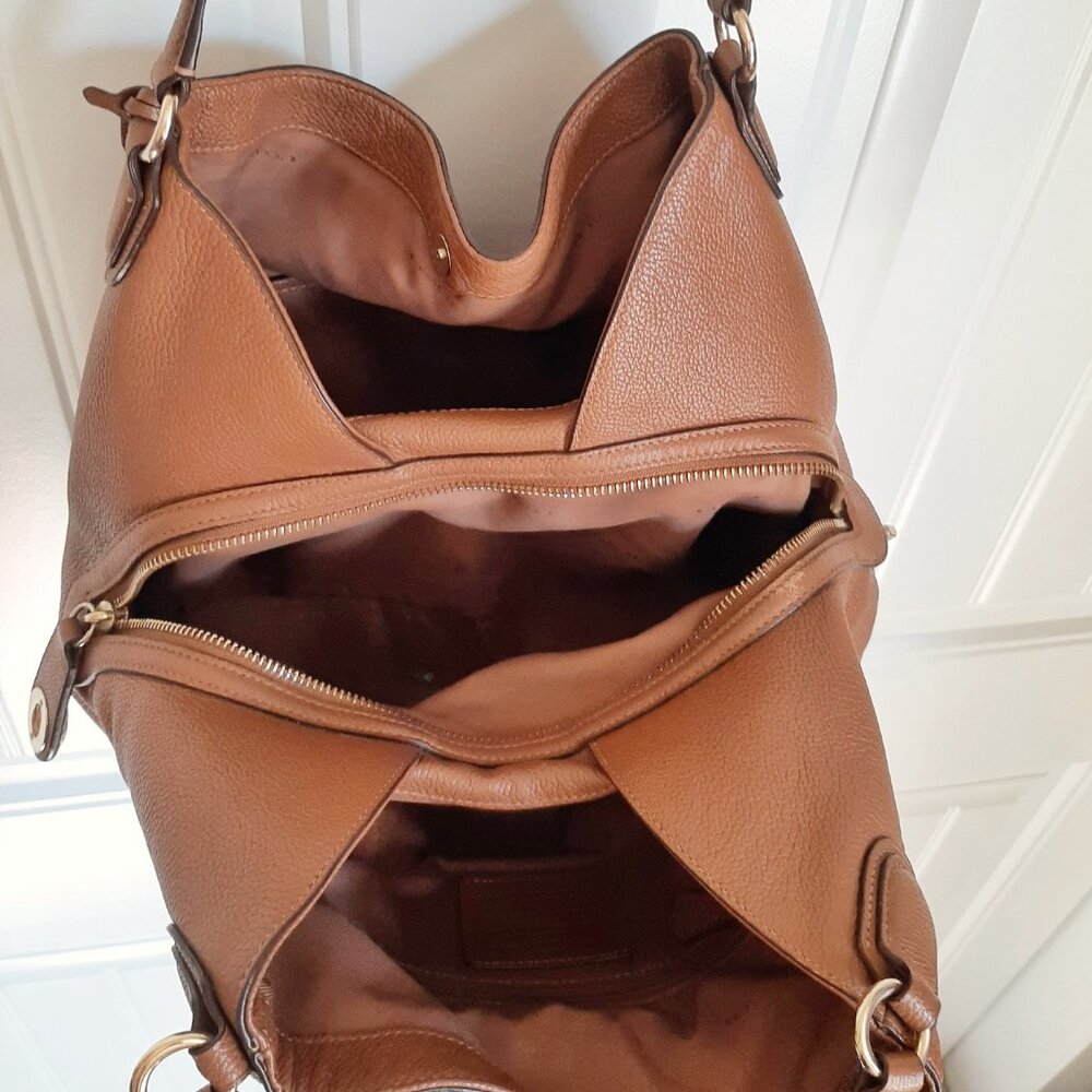 Coach Edie 31 Camel Tan Pebbled Leather Gold Tone Hardware Shoulder Bag - Picture 9 of 16